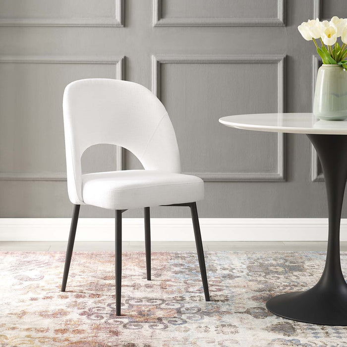 Dining Chair Rouse Upholstered Fabric Dining Side Chair Black White -Free Shipping at Bohemian Home Decor
