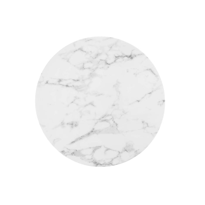 Lippa 28" Round Artificial Marble Dining Table II | Bohemian Home Decor