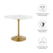 Lippa 36" Round Artificial Marble Dining Table II | Bohemian Home Decor