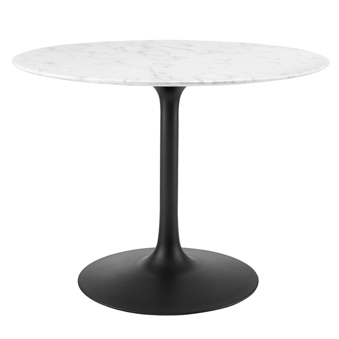 Lippa 40" Round Artificial Marble Dining Table | Bohemian Home Decor