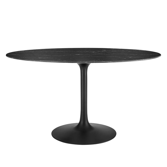 Lippa 54" Oval Artificial Marble Dining Table | Bohemian Home Decor