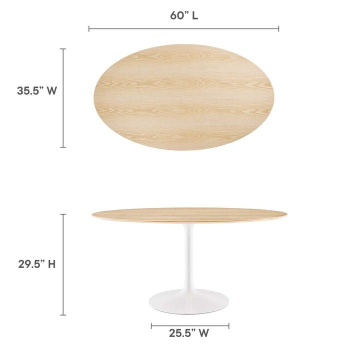 Lippa 60" Oval Natural Wood Grain Dining Table | Bohemian Home Decor