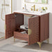 Furniture > Cabinets & Storage > Vanities > Bathroom Vanities Daylight 36" Bathroom Vanity White Walnut -Free Shipping by Bohemian Home Decor