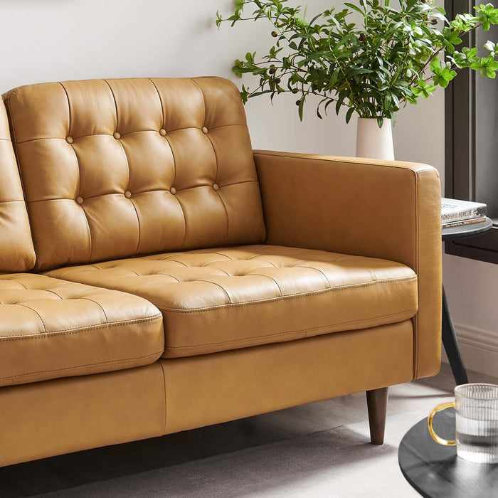 Exalt Tufted Vegan Leather Loveseat | Bohemian Home Decor