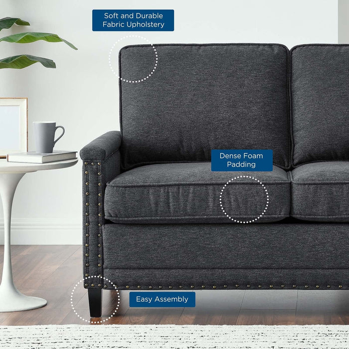 Ashton Upholstered Fabric Loveseat | Bohemian Home Decor