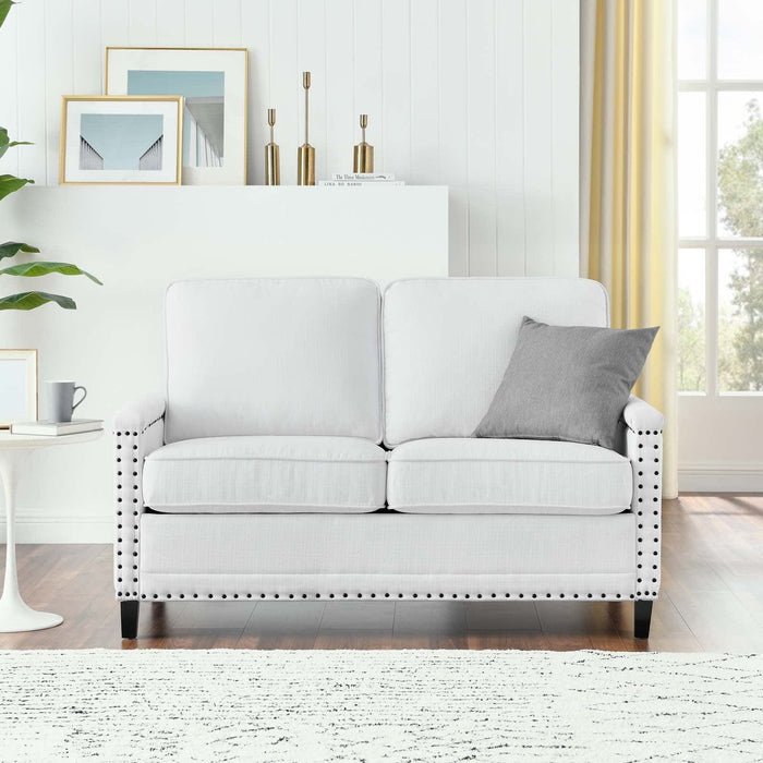 Ashton Upholstered Fabric Loveseat | Bohemian Home Decor