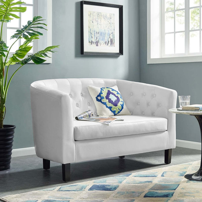 Loveseats Prospect Upholstered Vinyl Loveseat -Free Shipping at Bohemian Home Decor