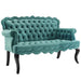 Viola Chesterfield Button Tufted Loveseat Performance Velvet Settee | Bohemian Home Decor