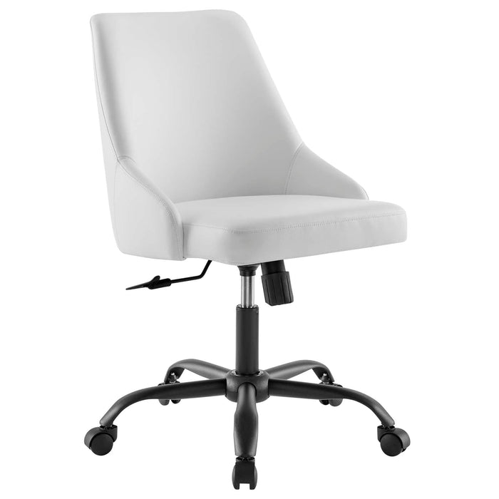 Office Chairs Designate Swivel Vegan Leather Office Chair Black White -Free Shipping at Bohemian Home Decor