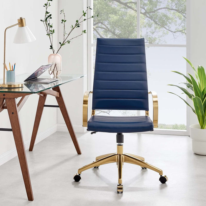 Jive Gold Stainless Steel Highback Office Chair | Bohemian Home Decor