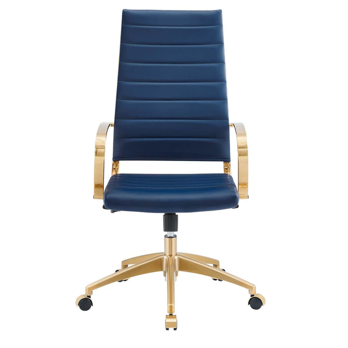 Jive Gold Stainless Steel Highback Office Chair | Bohemian Home Decor