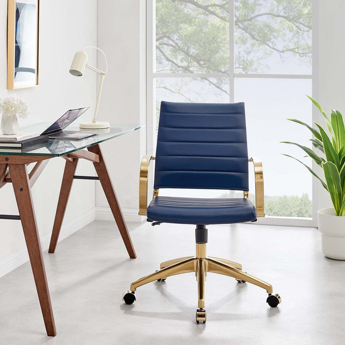 Jive Gold Stainless Steel Midback Office Chair | Bohemian Home Decor