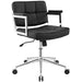 Office Chairs Portray Mid Back Upholstered Vinyl Office Chair Black -Free Shipping at Bohemian Home Decor