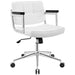 Office Chairs Portray Mid Back Upholstered Vinyl Office Chair White -Free Shipping at Bohemian Home Decor