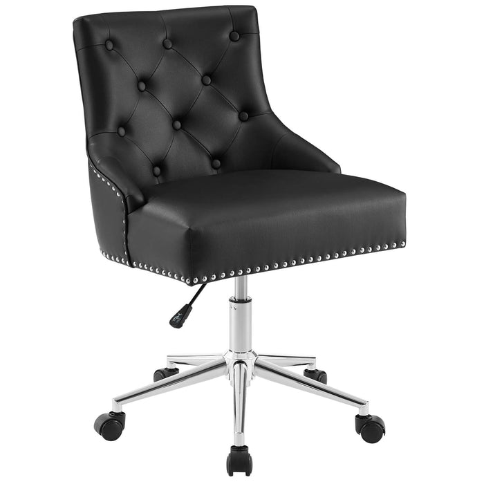 Office Chairs Regent Tufted Button Swivel Faux Leather Office Chair Black -Free Shipping at Bohemian Home Decor