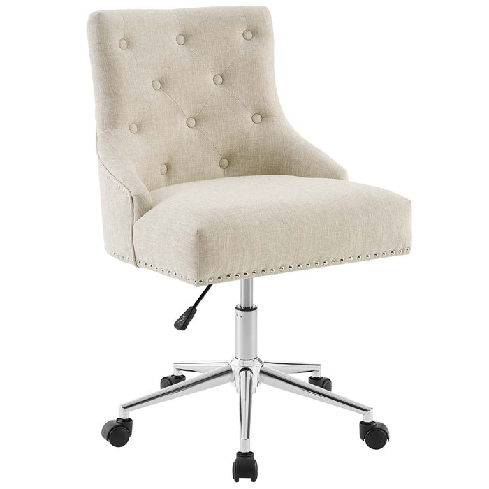 Regent Tufted Button Swivel Upholstered Fabric Office Chair | Bohemian Home Decor