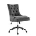 Office Chairs Regent Tufted Fabric Office Chair Black Gray -Free Shipping at Bohemian Home Decor