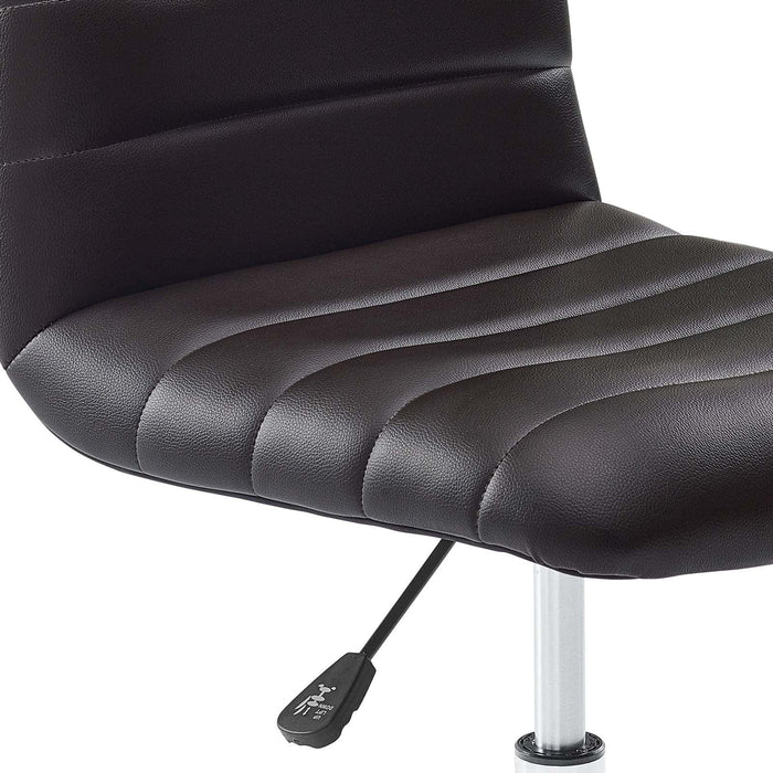 Office Chairs Ripple Armless Mid Back Vinyl Office Chair -Free Shipping at Bohemian Home Decor