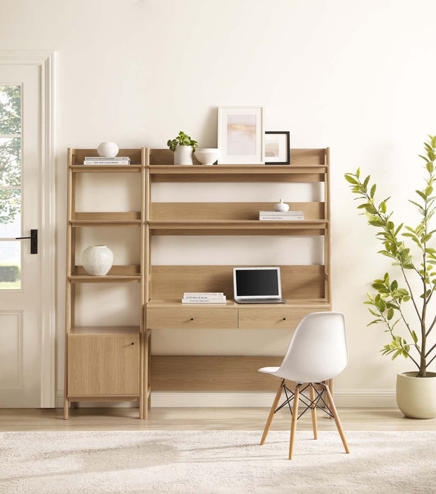 Bixby 2-Piece Wood Office Desk and Bookshelf II | Bohemian Home Decor