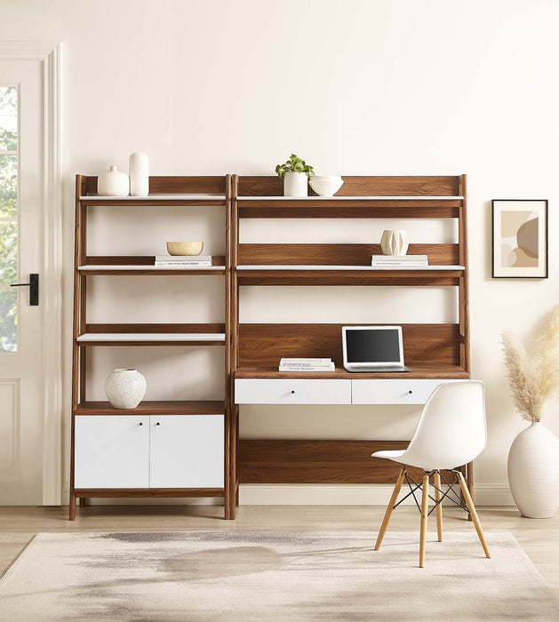 Bixby 2-Piece Wood Office Desk and Bookshelf | Bohemian Home Decor