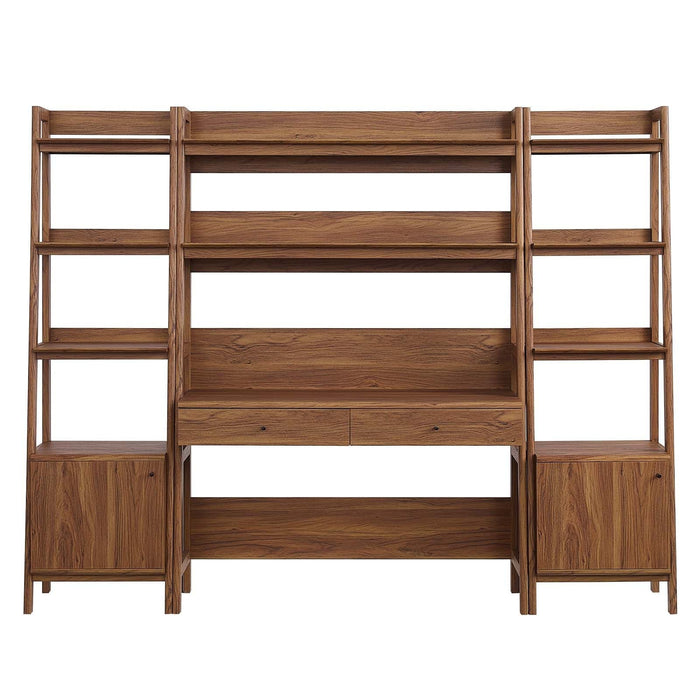 Bixby 3-Piece Wood Office Desk and Bookshelf II | Bohemian Home Decor