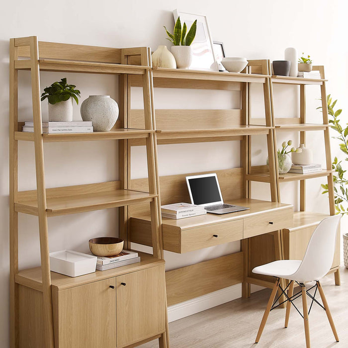 Bixby 3-Piece Wood Office Desk and Bookshelf | Bohemian Home Decor