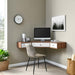 Transmit 47" Wall Mount Corner Walnut Office Desk | Bohemian Home Decor