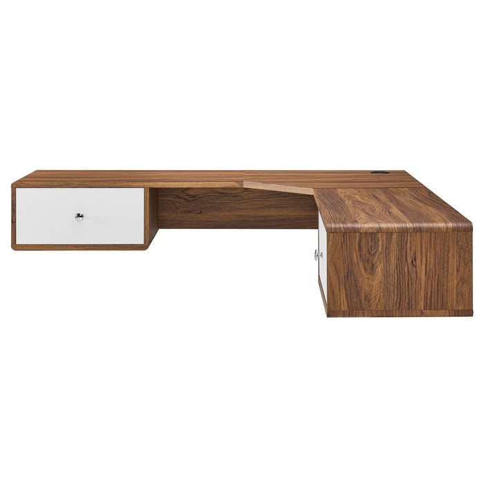Office Furniture, Desk Transmit 55" Wall Mount Corner Wood Office Desk -Free Shipping by Bohemian Home Decor
