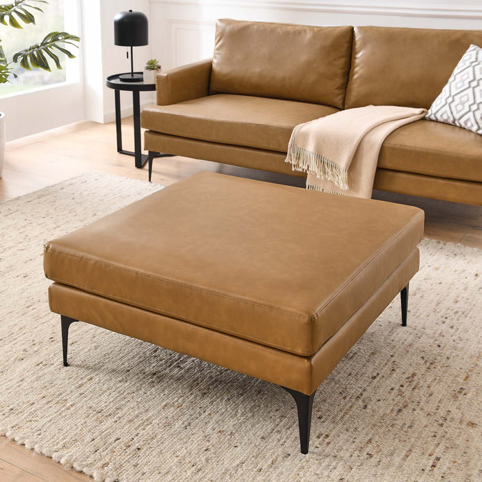 Evermore Vegan Leather Ottoman | Bohemian Home Decor