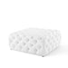 Ottomans Amour Tufted Button Large Square Faux Leather Ottoman White -Free Shipping at Bohemian Home Decor