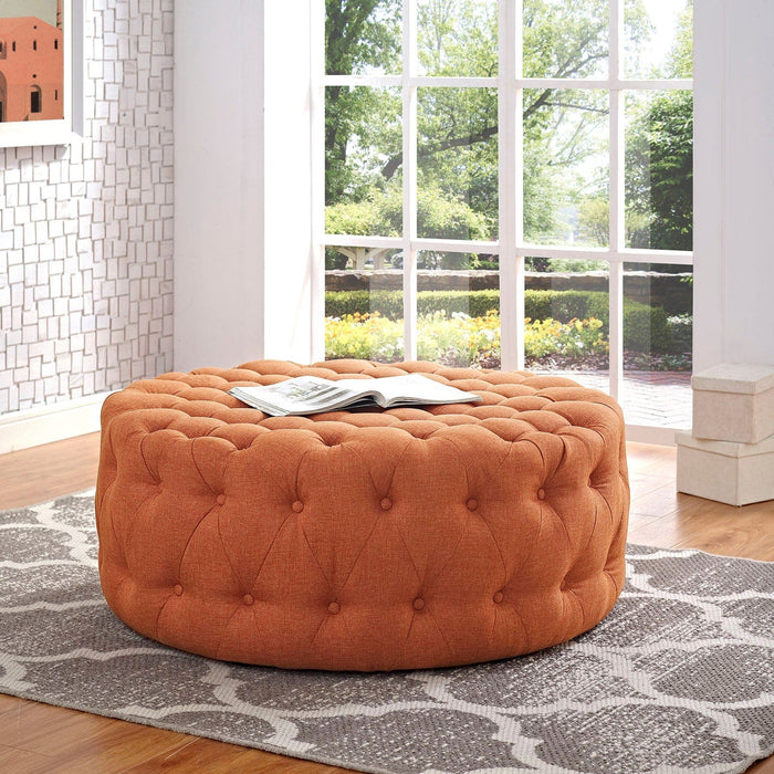 Ottomans Amour Upholstered Fabric Ottoman -Free Shipping at Bohemian Home Decor