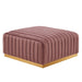 Ottomans Conjure Channel Tufted Performance Velvet Ottoman Gold Dusty Rose -Free Shipping at Bohemian Home Decor
