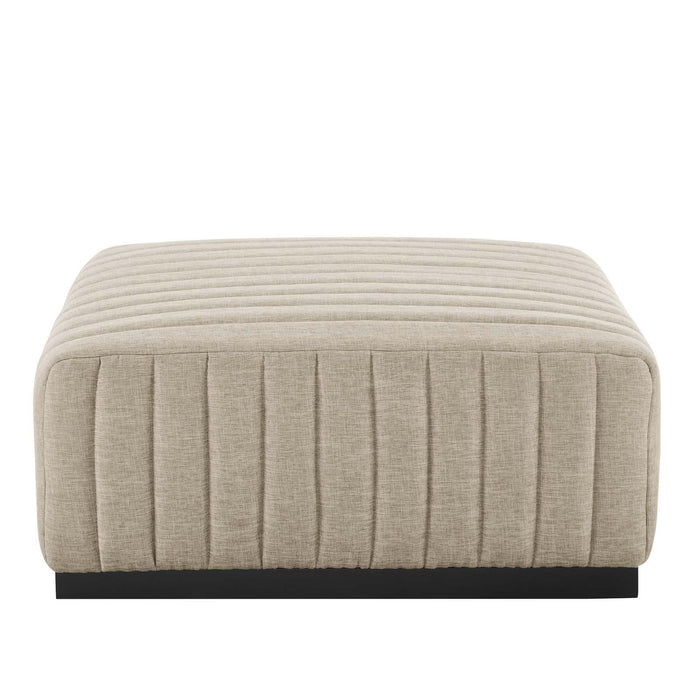 Conjure Channel Tufted Upholstered Fabric Ottoman | Bohemian Home Decor