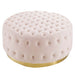 Ottomans Ensconce Tufted Performance Velvet Round Ottoman Pink -Free Shipping at Bohemian Home Decor