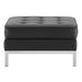 Loft Tufted Upholstered Faux Leather Ottoman | Bohemian Home Decor