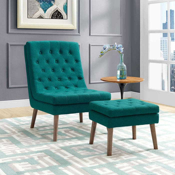 Modify Upholstered Lounge Chair and Ottoman | Bohemian Home Decor