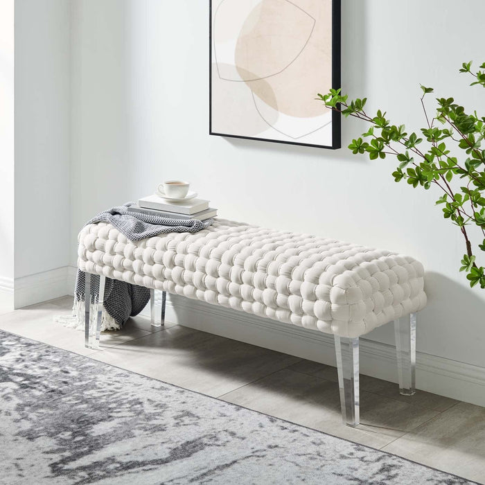 Prologue Woven Performance Velvet Ottoman | Bohemian Home Decor