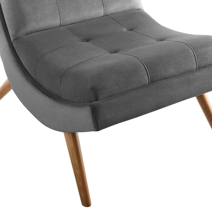 Ramp Upholstered Performance Velvet Lounge Chair and Ottoman Set | Bohemian Home Decor