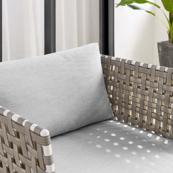Harmony Sunbrella® Basket Weave Outdoor Patio Aluminum Armchair | Bohemian Home Decor