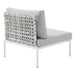 Harmony Sunbrella® Basket Weave Outdoor Patio Aluminum Armless Chair | Bohemian Home Decor