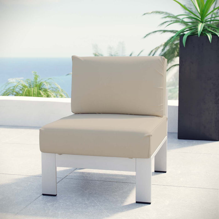 Shore Armless Outdoor Patio Aluminum Chair | Bohemian Home Decor