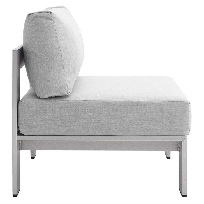 Shore Sunbrella® Fabric Aluminum Outdoor Patio Armless Chair | Bohemian Home Decor