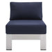Shore Sunbrella® Fabric Aluminum Outdoor Patio Armless Chair | Bohemian Home Decor