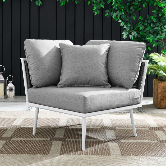 Stance Outdoor Patio Aluminum Corner Chair | Bohemian Home Decor