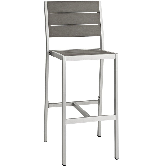 Shore Outdoor Patio Aluminum Armless Bar Stool | Bohemian Home Decor