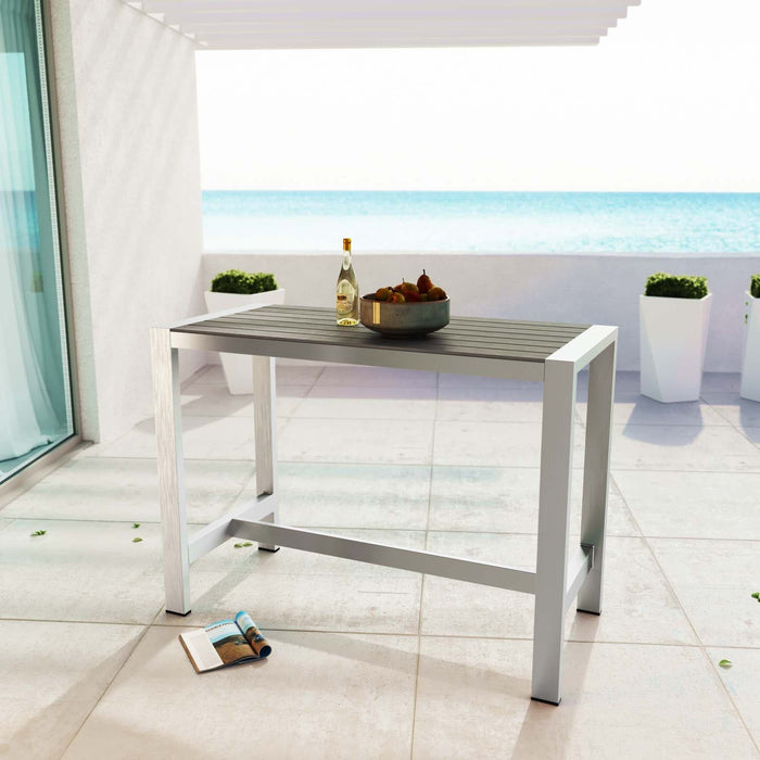 Shore Outdoor Patio Aluminum Rectangle Bar Table | Bohemian Home Decor