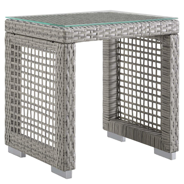 Aura Outdoor Patio Wicker Rattan Side Table | Bohemian Home Decor