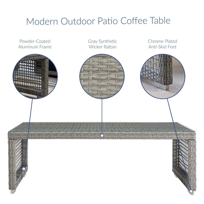 Aura Rattan Outdoor Patio Coffee Table | Bohemian Home Decor