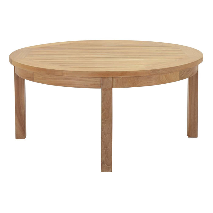 Marina Outdoor Patio Teak Round Coffee Table | Bohemian Home Decor