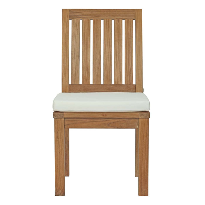Outdoor Dining Chair Marina Outdoor Patio Teak Dining Chair II Natural White -Free Shipping at Bohemian Home Decor